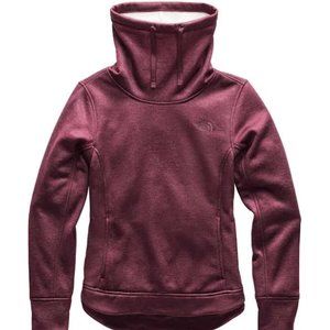 New Women's North Face wine color pullover with NF logo on front